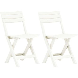vidaXL Vidaxl - Folding Garden Chairs 2 pcs Plastic White