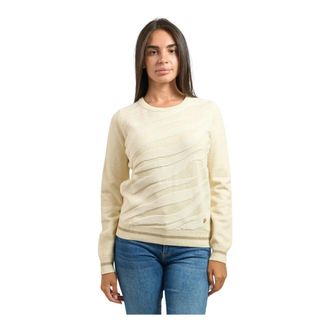 Yes-Zee Ivoor Trui voor Vrouwen - Dames - Ronde hals truien - Beige - L - Truien & Vesten