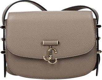 Jimmy Choo London Leren Crossbody Tas met Kenmerkend Logo Sluiting - Dames - Schoudertassen - Grijs - ONE Size - Leer - Tassen