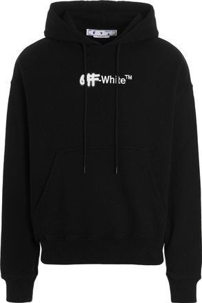 Off-white Mens Off-White FW22 Alphabet Logo Printing Hooded Long Sleeves Loose Fit Black OMBB085F22FLE0021001