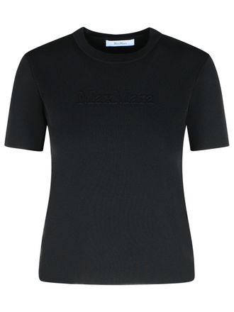 Max Mara Adelio schwarzer Viskose -Misch -T -Shirt