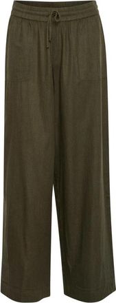Kaffe Wijde Forest Night Broek - Dames - Wijde Broeken - Groen - L - Broeken