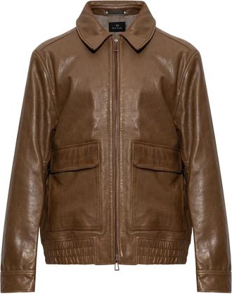 Paul Smith Vintage-stijl leren jas - Heren - Leren en Su&egrave;de Jassen - Bruin - M - Leer - Jassen