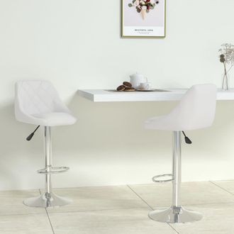 vidaXL Vidaxl - Taburetes De Cocina 2 Unidades Cuero Sint&eacute;tico Blanco