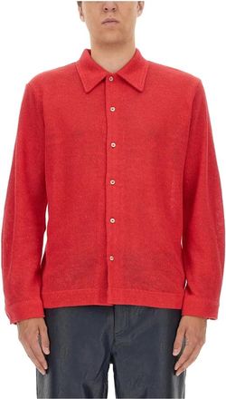 S&eacute;fr Garcia Shirt - Heren - Casual Overhemden - Rood - M - Linnen - Overhemden