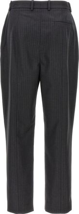 Alexander McQueen Pinstripe Wool Trousers - Charcoal