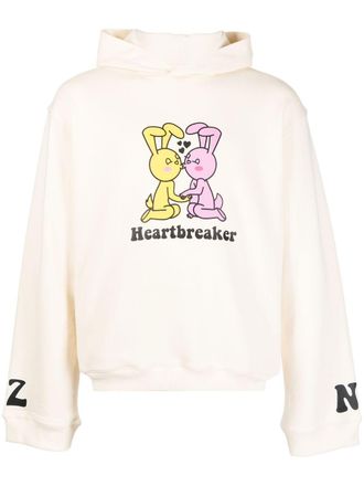 Natasha Zinko Heartbreaker graphic-print hoodie - White