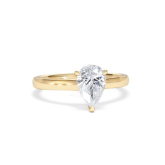 The Diamond Store Amora Pear 1.07ct Hidden Halo Diamond Engagement Ring F/VS Set in 18K Gold
