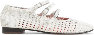 Carel Ariana S Gevlochten Ballerinas - Dames - Ballerinas - Wit - 40 EU - Leer - Schoenen