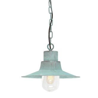 Netlighting Sheldon 1 Light Outdoor Ceiling Chain Lantern Verdigris IP44 E27 in Green