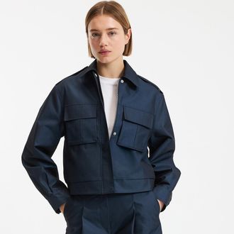 La Redoute Collections Kort, loszittend jack met schoudermanchetten