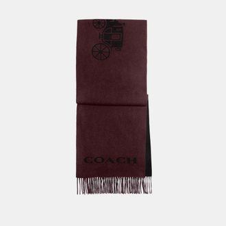 Coach Mens Horse And Carriage Cashmere Muffler - Red