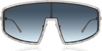 Anna-Karin Karlsson SHADY LUV 2.0 White Gold Blush Mirror Womens Sunglasses Silver Size 56