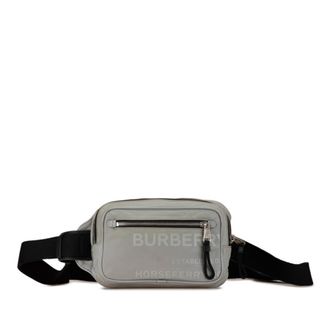 Burberry Gray Nylon Leather Sling Bag (Pre-Owned)