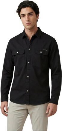 Calvin Klein Jeans Klassiek overhemd met lange mouwen en knoopsluiting met voorzakken - Heren - Casual Overhemden - Zwart - L - Katoen - Overhemden