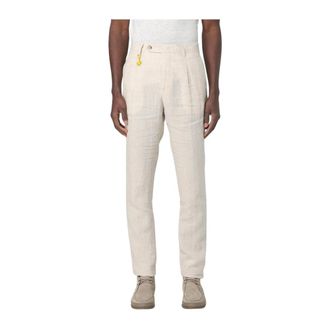 Manuel Ritz Blue Linen Pleated Trousers