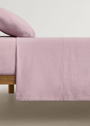 Mango Lenzuolo superiore culla cotone lavato doppia impuntura lilla - Home - 100x150cm - MANGO HOME