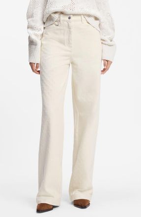Boss Orange by Hugo Boss Wide-Leg Jeans in Soft Cream at Nordstrom, Size 12