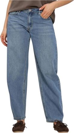 MY ESSENTIAL WARDROBE Baloomw 139 High Barrel Jeans - Dames - Loose Fit Jeans - Blauw - W28 - Jeans