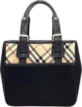 Burberry Pre-owned Handbags, female, Black, Size: ONE SIZE Pre-owned Vintage Nylon Handbag