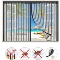 OEM Mosquitera Magn&eacute;tica Para Ventanas Zvd, Cierre Autom&aacute;tico, No Requiere Taladrar, Para La Mayor&iacute;a De Ventanas O Puertas De Balc&oacute;n, Color Negro - 100x10