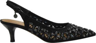 J. Rene&eacute; Womens Diyara Pump In Black Satin/rhinestones