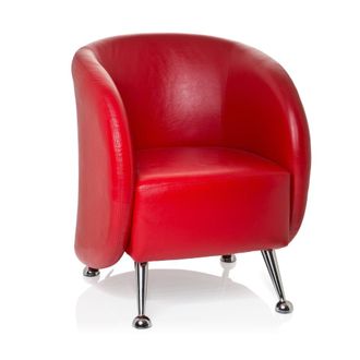 hjh OFFICE sill&oacute;n tapizada Piel sint&eacute;tica Rojo