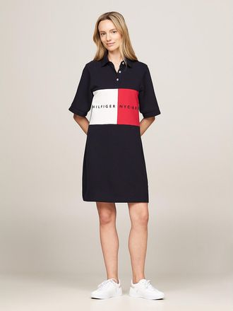 Tommy Hilfiger Womens Hilfiger Team Rugby Polo Dress - Navy - XXS