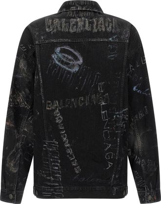 Balenciaga Mens Black Cotton Denim Jacket Clothing