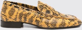 Dries Van Noten Penny Loafers in Python-Printed Leather with Round Toe