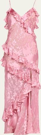 LoveShackFancy Dean Floral Silk Maxi Dress