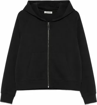 Max Mara Black Solid Hood Sweatshirt