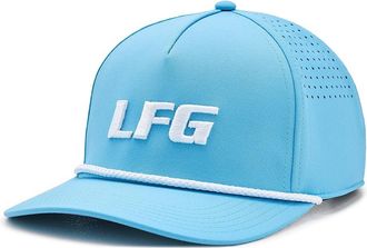Black Clover LFG Panel Mid Rope Adjustable Hat Baseball Caps Carolina Blue/White Rope, Polyester/Spandex