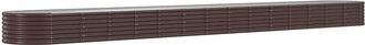 vidaXL Garden Raised Bed Galvanised Steel 620x80x36 cm Brown Vidaxl