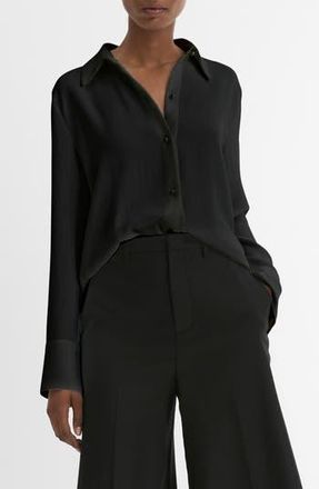 Vince Pearly Button Shirt in Black at Nordstrom Rack, Size Xx-Small