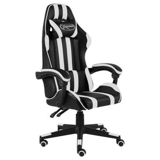 vidaXL Silla Gaming De Cuero Sint&eacute;tico Negro Y Blanco Vidaxl
