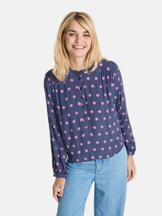Lieblingsst&uuml;ck Langarmbluse LIEBLINGSST&Uuml;CK EdiliaL, Damen, Gr. 36, navy, Web, Obermaterial: 100% Viskose, gemustert, gepunktet, mehrfarbig, regular fit h&uuml;ftlang, Run