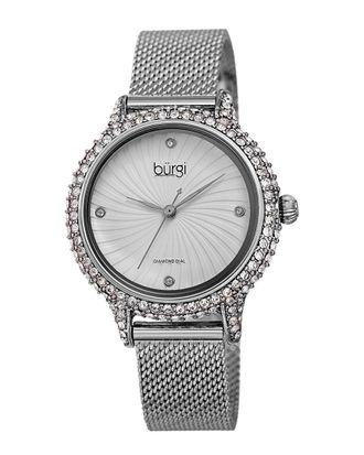 Bürgi Burgi Womens Stainless Steel Mesh Diamond Watch