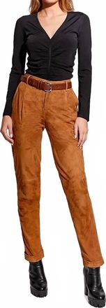 AS by DF Denise Upcycled Suede Trousers In Clay