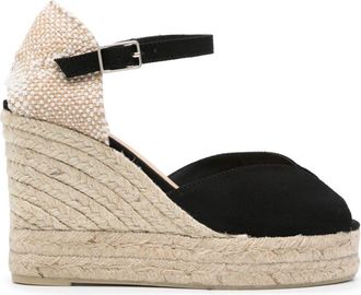 Castaner Bianca 105mm woven-raffia espadrilles - women - Rubber/Fabric/Calf Leather/Fabric - 37 - Black