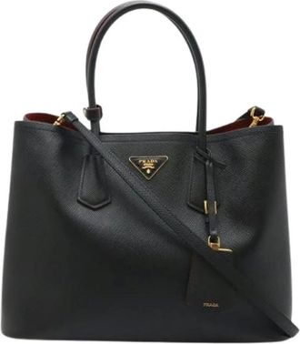 Prada Pre-owned Tote Bags, female, Black, Size: ONE SIZE Pre-owned Vintage Saffiano Shoulder Tote