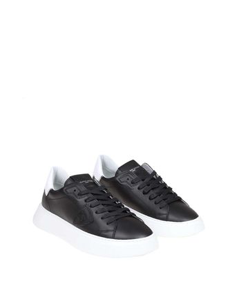 Philippe Model temple sneakers in black leather