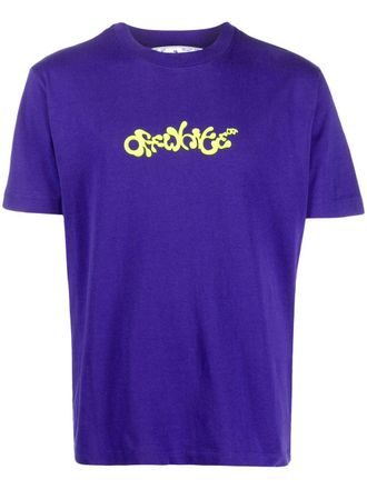 Off-white T-shirt con stampa - Viola