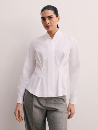 The Fold Avio Cotton Blouse in White at Nordstrom, Size 10