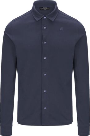 K-Way Heren, Overhemden, Blauw, Maat: M Piqu&eacute;