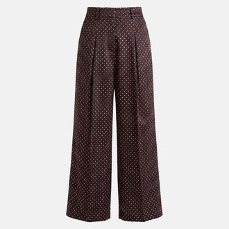 La Redoute Collections Wijdvallende broek met stippen, satijn