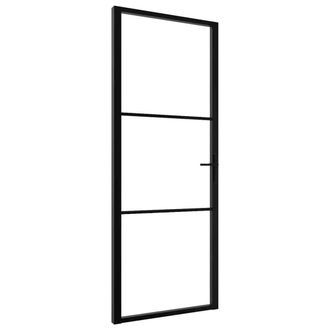 Berkfield Home Interior Door ESG Glass & Aluminium 76x201.5 cm Black