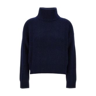 Lisa Yang Cashmere Knitwear, female, Blue, XS, Turtleneck Jumper