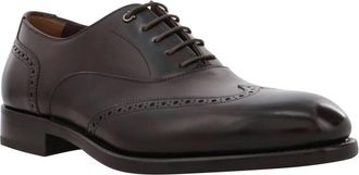 Ferragamo Mens Raphael Classic Lace Up Shoes In Brown