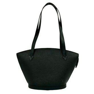 Louis Vuitton Black Leather Shoulder Bag Tote Bag (Pre-Owned)